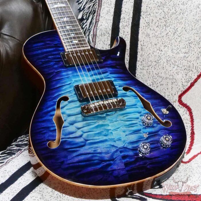 Paul Reed Smith PRS Private Stock # 10307 McCarty 594 Singlecut Hollowbody I Piezo Brazilian Rosewood Fingerboard Aqua Violet Glow Smoked Burst - Image 8