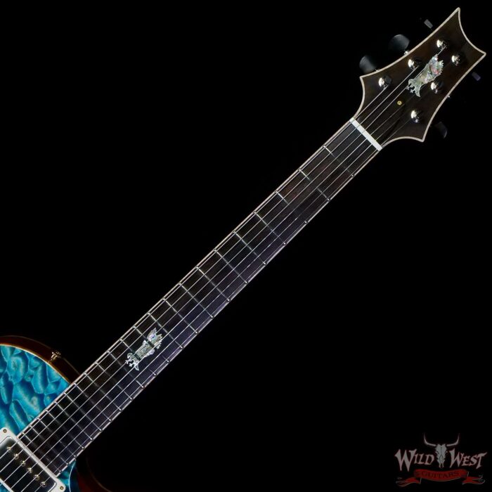 Paul Reed Smith PRS Private Stock # 10385 McCarty 594 Hollowbody II Piezo Singlecut Brazilian Rosewood Board Flame Maple Neck Faded Turquoise - Image 4