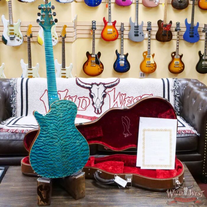 Paul Reed Smith PRS Private Stock # 10385 McCarty 594 Hollowbody II Piezo Singlecut Brazilian Rosewood Board Flame Maple Neck Faded Turquoise - Image 10