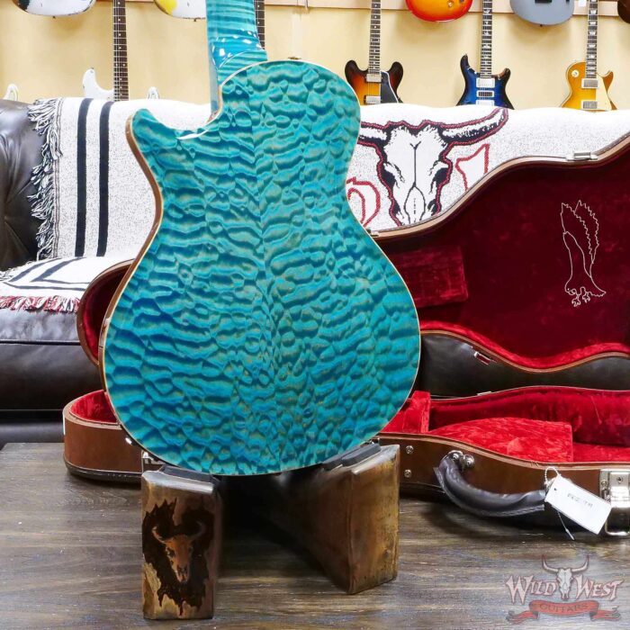Paul Reed Smith PRS Private Stock # 10385 McCarty 594 Hollowbody II Piezo Singlecut Brazilian Rosewood Board Flame Maple Neck Faded Turquoise - Image 12