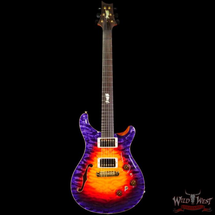 Paul Reed Smith PRS Private Stock # 10386 Quilt Top Custom 24 Piezo Semi-Hollow Stoptail Brazilian Rosewood Fingerboard Indian Ocean Sunset - Image 3