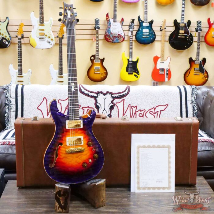Paul Reed Smith PRS Private Stock # 10386 Quilt Top Custom 24 Piezo Semi-Hollow Stoptail Brazilian Rosewood Fingerboard Indian Ocean Sunset - Image 6