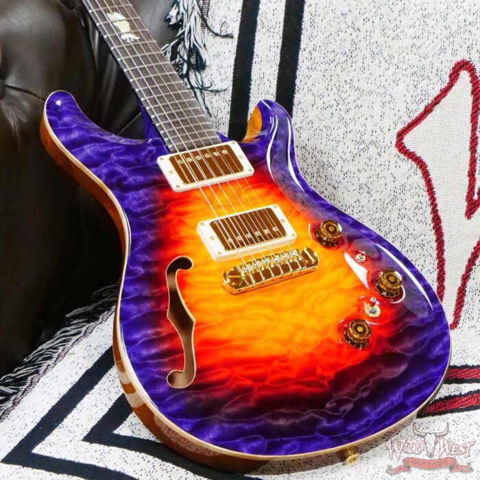 Paul Reed Smith PRS Private Stock # 10386 Quilt Top Custom 24 Piezo Semi-Hollow Stoptail Brazilian Rosewood Fingerboard Indian Ocean Sunset - Image 8