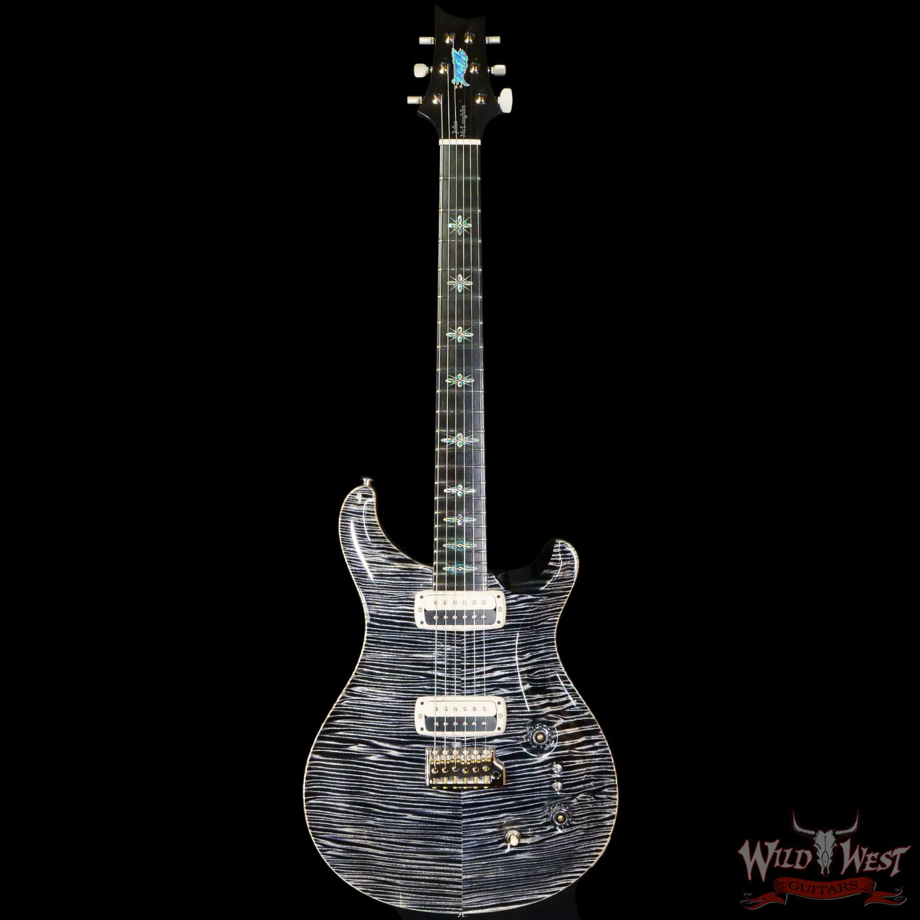 prs-ps10916-376489-c1__wwg.jpg Paul Reed Smith PRS Private Stock # 10916 John McLaughlin Limited Edition Celtic Knot Inlays Charcoal Phoenix Signed by John McLaughlin - Image 3
