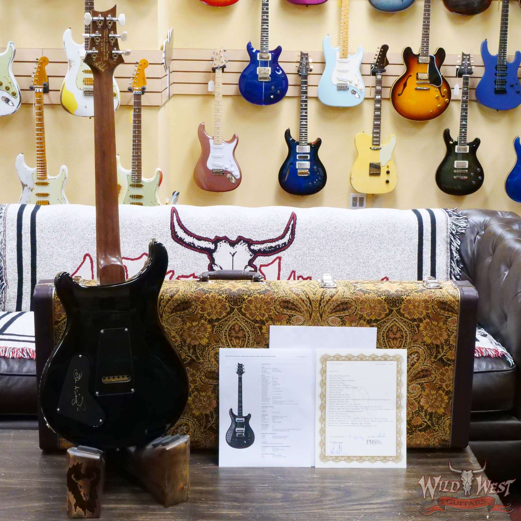 prs-ps10916-376489-d5__wwg.jpg Paul Reed Smith PRS Private Stock # 10916 John McLaughlin Limited Edition Celtic Knot Inlays Charcoal Phoenix Signed by John McLaughlin - Image 10