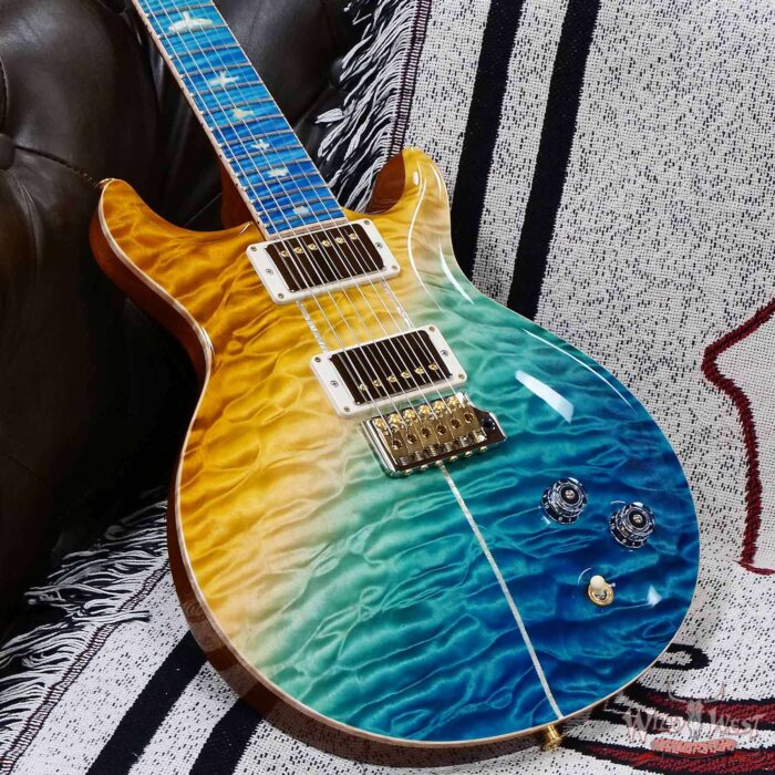 Paul Reed Smith PRS Private Stock # 11308 Santana Retro Quilt Maple Top Flame Maple Fingerboard Beach Cross Fade 7.35 lbs - Image 9