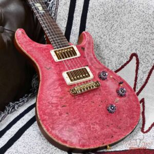 Paul Reed Smith PRS Private Stock # 11317 Custom 24 Piezo Stoptail Maple Burl Top Madagascar Rosewood Fingerboard Bonnie Pink 7.80 lbs - Image 9