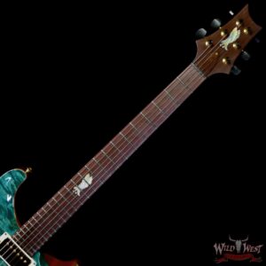 Paul Reed Smith PRS Private Stock # 11320 Custom 24 Piezo Stoptail Burl Maple Top Madagascar Rosewood Fingerboard Bahamian Blue 7.95 lbs - Image 4