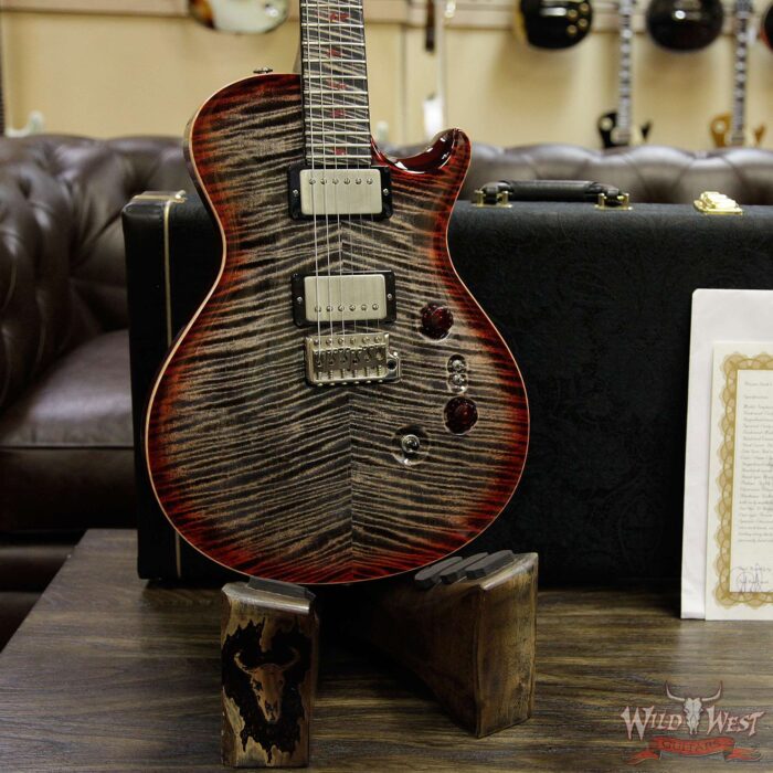 PRS Private Stock #5999 Singlecut 24 Frets Flame Maple Top Neck & Board Charcoal Cherry Burst - Image 12