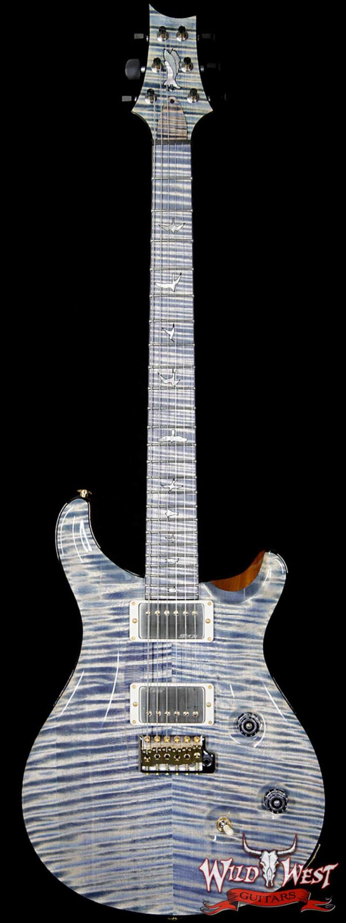 PRS Private Stock PS6151 Flame Custom 24 Stained Flame Maple Neck and Fretboard Triple Faded Indigo - Image 1