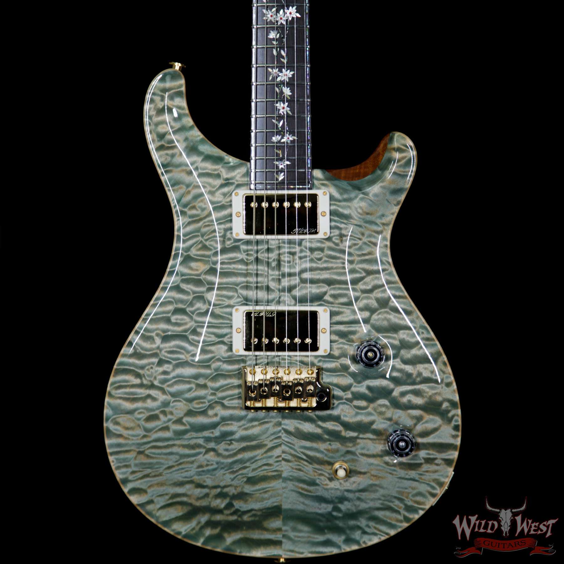 prs-ps6708-cu22-tol-tealmist-244893-bf__wwg.jpg Paul Reed Smith PRS Private Stock PS6708 Quilt Top Custom 22 Modern “Tree of Life” Inlay Teal Mist - Image 3