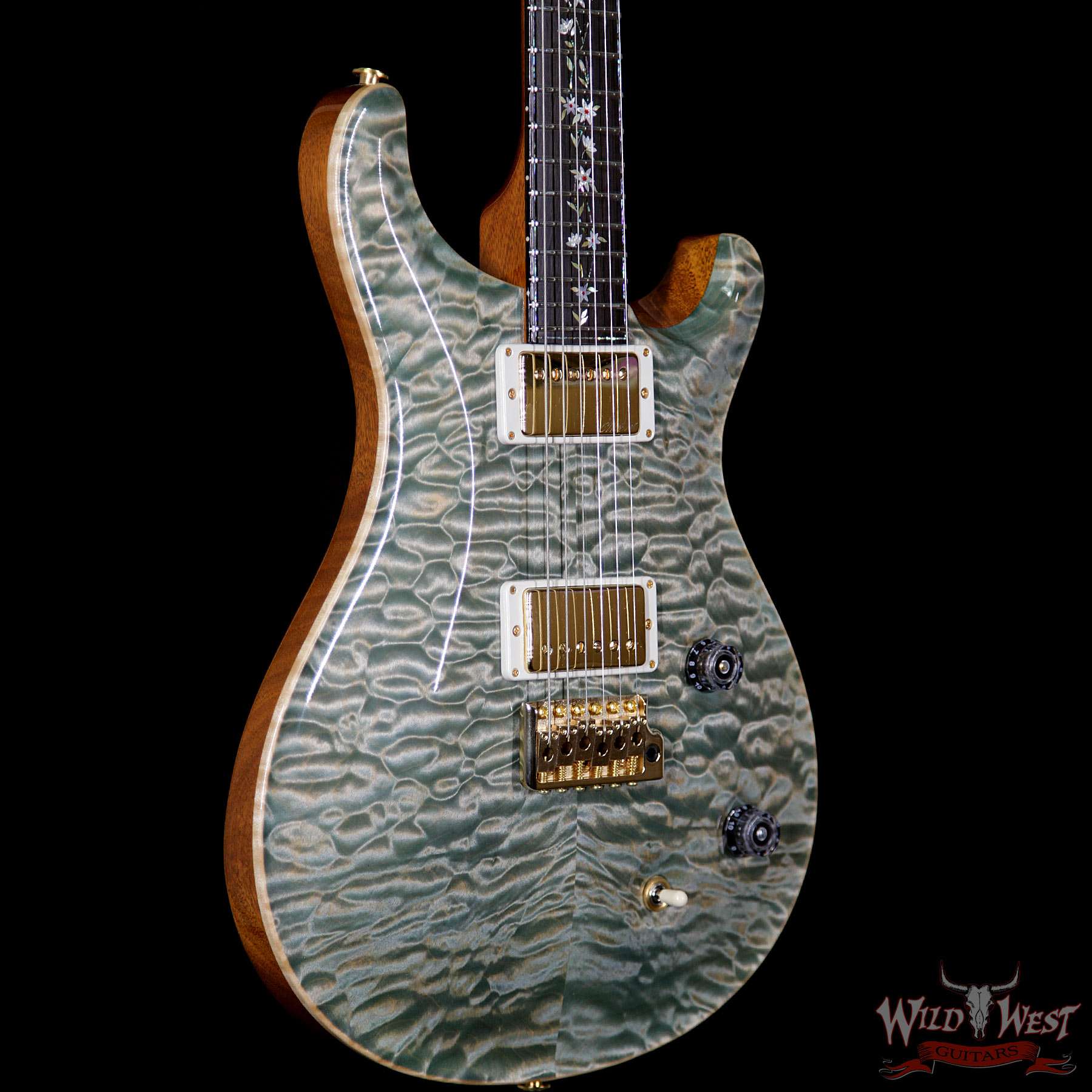 prs-ps6708-cu22-tol-tealmist-244893-bl__wwg.jpg Paul Reed Smith PRS Private Stock PS6708 Quilt Top Custom 22 Modern “Tree of Life” Inlay Teal Mist - Image 4