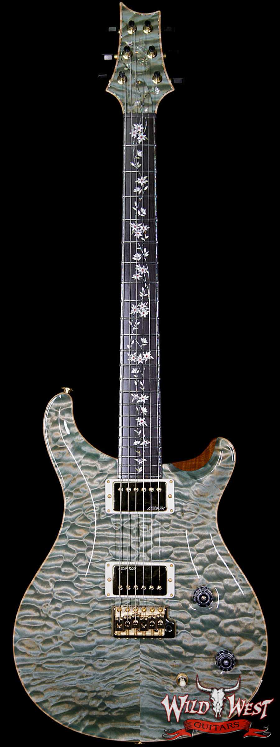 prs-ps6708-cu22-tol-tealmist-244893-main__wwg_large.jpg Paul Reed Smith PRS Private Stock PS6708 Quilt Top Custom 22 Modern “Tree of Life” Inlay Teal Mist - Image 1