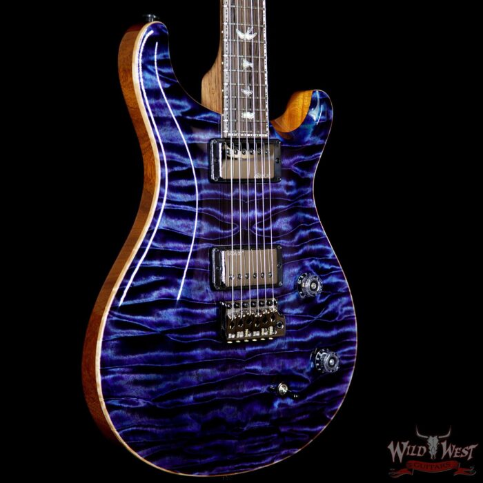 PRS Private Stock #6710 Violin II (Custom 22 Fat Back) Quilt Top Ziricote Fretboard Aqua Violet - Image 4