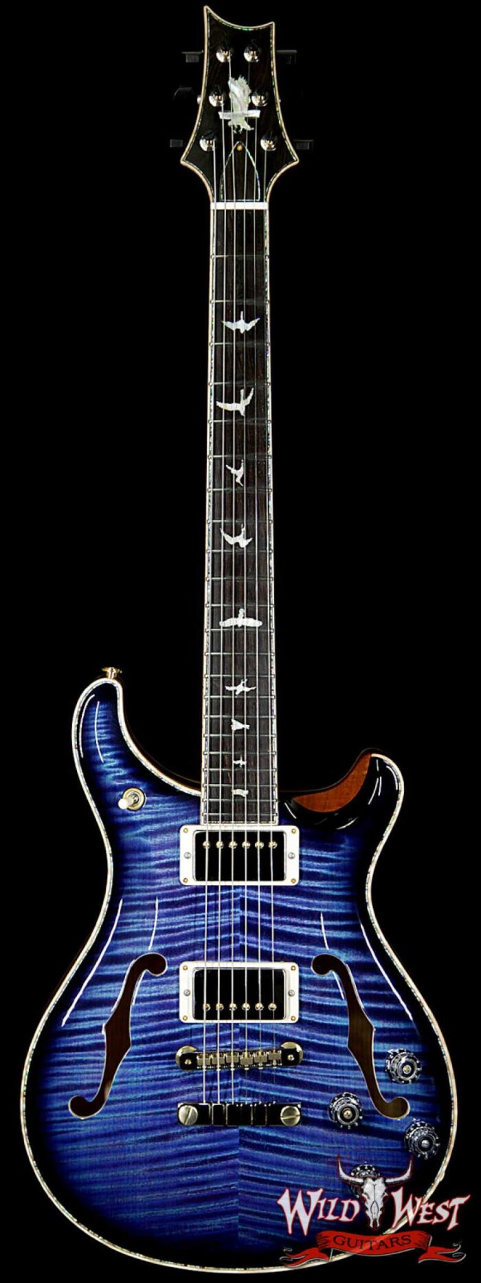 PRS Private Stock #7240 Limited Edition Hollowbody II McCarty 594 Flame Mahogany Neck Aqua Violet Smoked Burst - Image 1