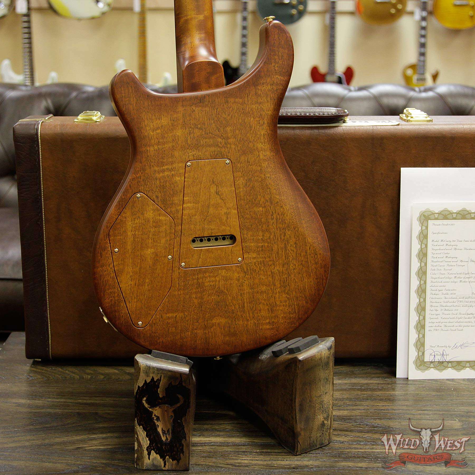 prs-ps7471-mc594tremsh-259118-d4__wwg.jpg PRS Private Stock #7471 McCarty 594 Trem Semi-Hollow Cedar Top African Blackwood Fingerboard Natural with Light Smoked Burst - Image 15