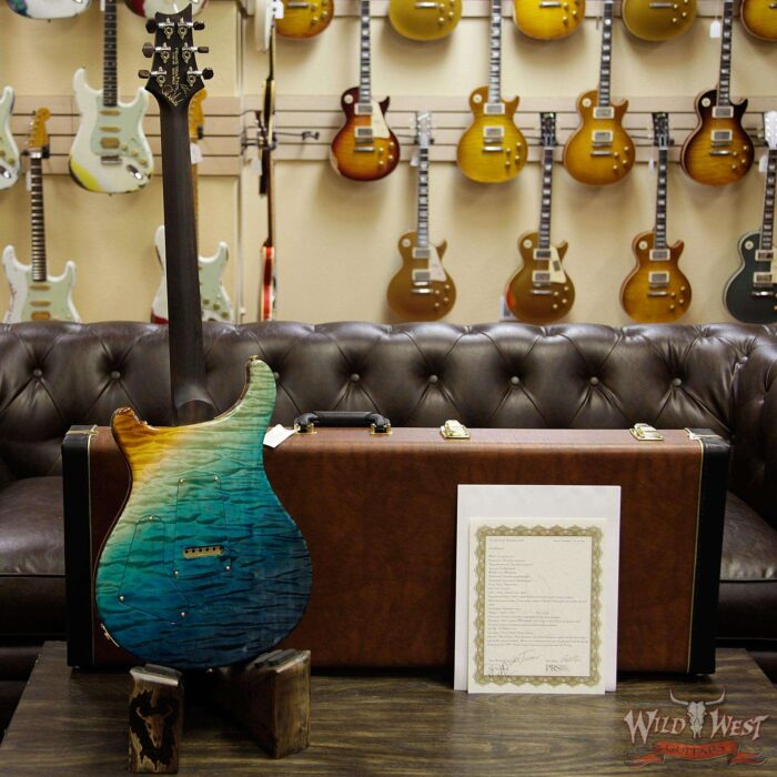 PRS Private Stock #7472 Custom 24-08 Quilt Top & Back Brazilian Rosewood Neck Beach Cross Fade - Image 13