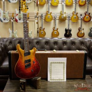 PRS Private Stock #7474 Custom 24 7-String Fanned Fret 1-Piece Burl Maple Top Cocobolo Fingerboard Dragon’s Breath - Image 11