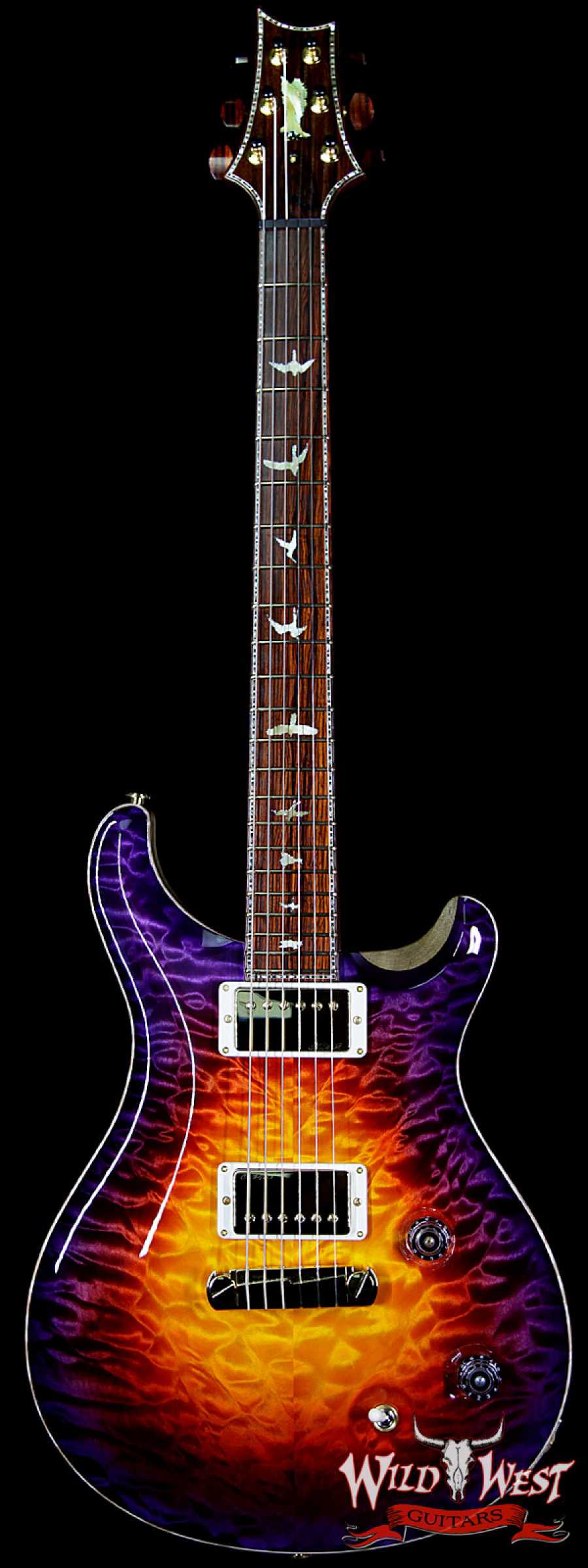 prs-ps7477-violinii-259338-main__wwg_large.jpg PRS Private Stock #7477 Violin II Quilt Maple Top Honduran Rosewood Neck Cocobolo Board Indian Ocean Sunset Glow - Image 1