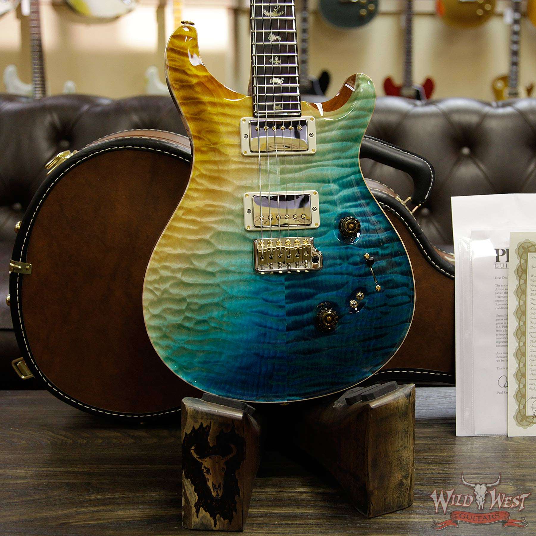 prs-ps7479-cu2408-beachcrossfade-260338-d2__wwg.jpg PRS Private Stock #7479 Custom 24-08 Singlecut Thickness Quilt Top Mahogany Middle Sapele Back Beach Cross Fade - Image 13