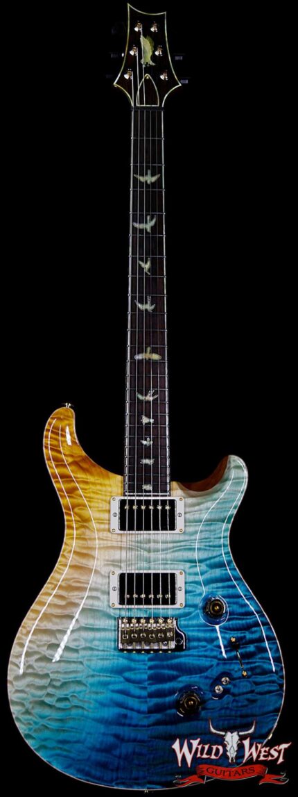 PRS Private Stock #7479 Custom 24-08 Singlecut Thickness Quilt Top Mahogany Middle Sapele Back Beach Cross Fade