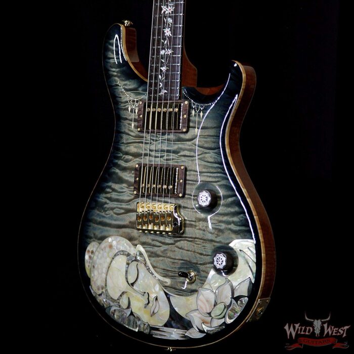 PRS Private Stock #7822 Guitar of the Gods Custom 24 Brazilian Rosewood Fingerboard with Tree of Life Inlay Glacier Blue Smoked Burst - Image 2