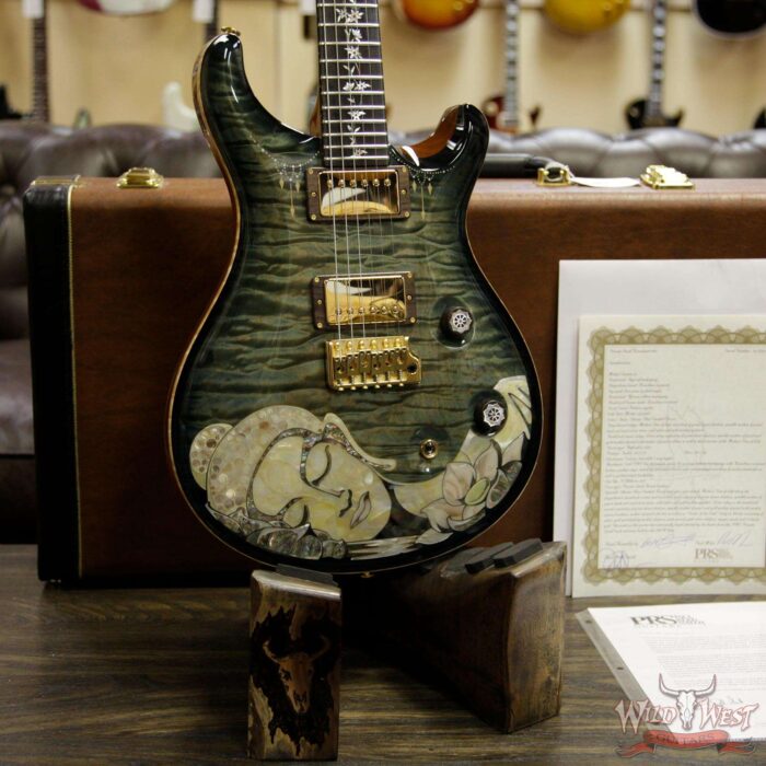 PRS Private Stock #7822 Guitar of the Gods Custom 24 Brazilian Rosewood Fingerboard with Tree of Life Inlay Glacier Blue Smoked Burst - Image 7