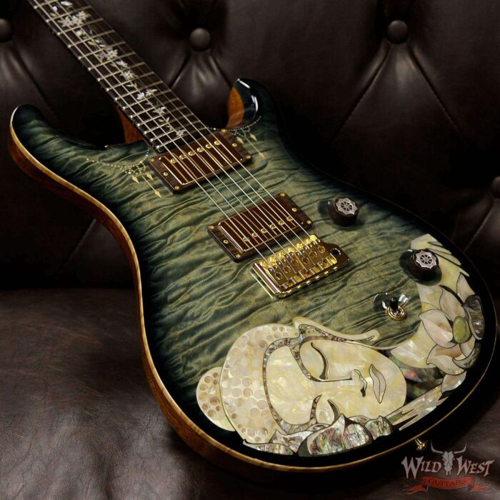 PRS Private Stock #7822 Guitar of the Gods Custom 24 Brazilian Rosewood Fingerboard with Tree of Life Inlay Glacier Blue Smoked Burst - Image 8