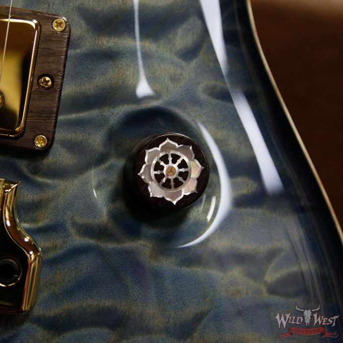 PRS Private Stock #7823 Guitar of the Gods Custom 24 Brazilian Rosewood Fingerboard with Tree of Life Inlay Faded Royal Blue Smoked Burst - Image 17