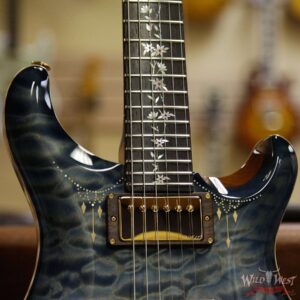 PRS Private Stock #7823 Guitar of the Gods Custom 24 Brazilian Rosewood Fingerboard with Tree of Life Inlay Faded Royal Blue Smoked Burst - Image 13
