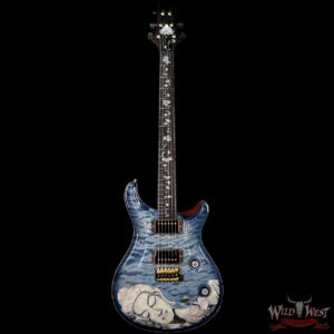 PRS Private Stock #7823 Guitar of the Gods Custom 24 Brazilian Rosewood Fingerboard with Tree of Life Inlay Faded Royal Blue Smoked Burst - Image 4