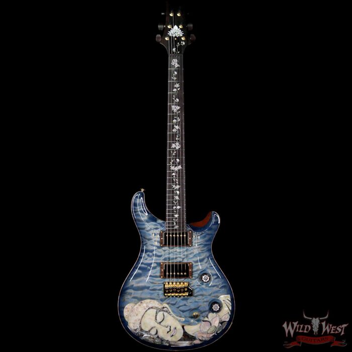PRS Private Stock #7823 Guitar of the Gods Custom 24 Brazilian Rosewood Fingerboard with Tree of Life Inlay Faded Royal Blue Smoked Burst - Image 4