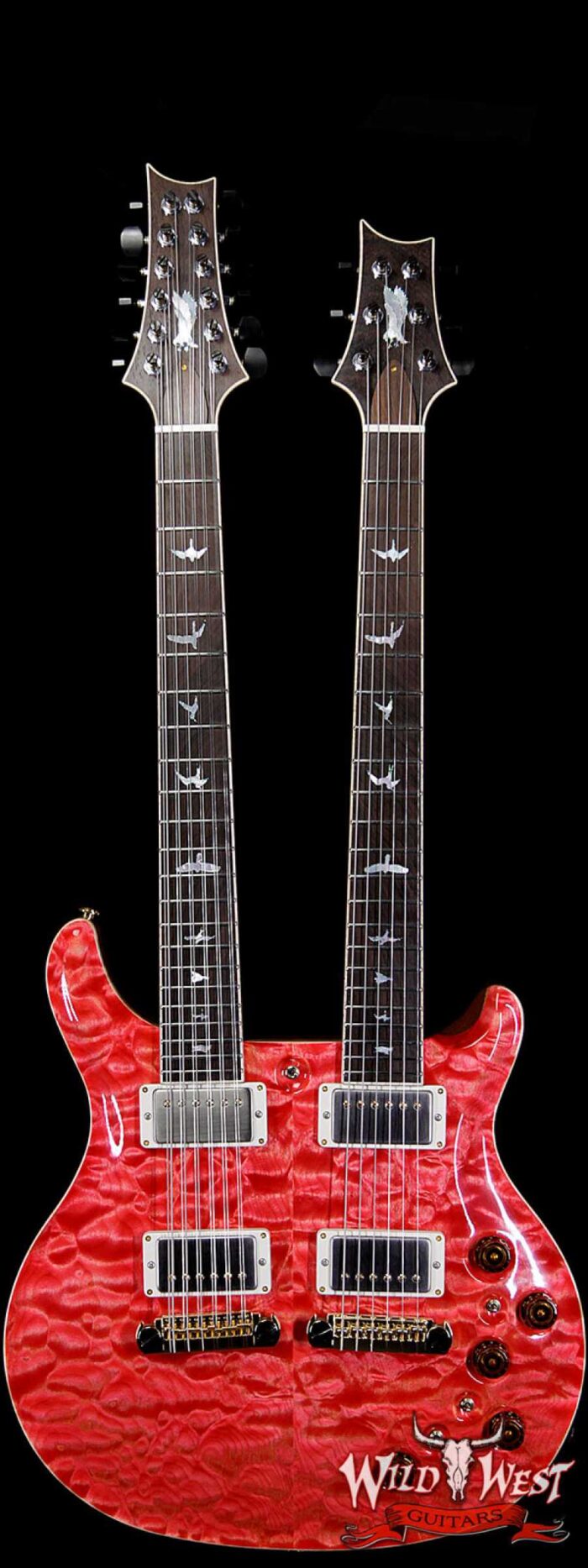 PRS Private Stock #7827 Doubleneck McCarty 594 Semi-Hollow Piezo Brazilian Rosewood Board Salmon - Image 1