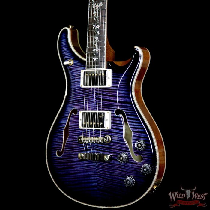 PRS Private Stock #7849 McCarty 594 Hollowbody II Tree of Life Aqua Violet Smoked Burst Brazilian Rosewood Fingerboard - Image 2