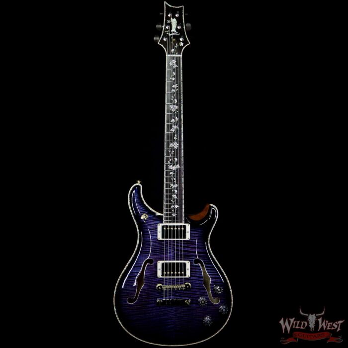 PRS Private Stock #7849 McCarty 594 Hollowbody II Tree of Life Aqua Violet Smoked Burst Brazilian Rosewood Fingerboard - Image 4