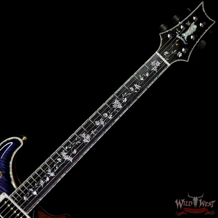 PRS Private Stock #7849 McCarty 594 Hollowbody II Tree of Life Aqua Violet Smoked Burst Brazilian Rosewood Fingerboard - Image 8