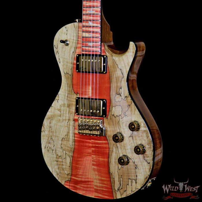 PRS Private Stock #8058 McCarty Singlecut 594 Tremolo Flame / Spalted Maple Top Natural with Blood Orange Center - Image 2