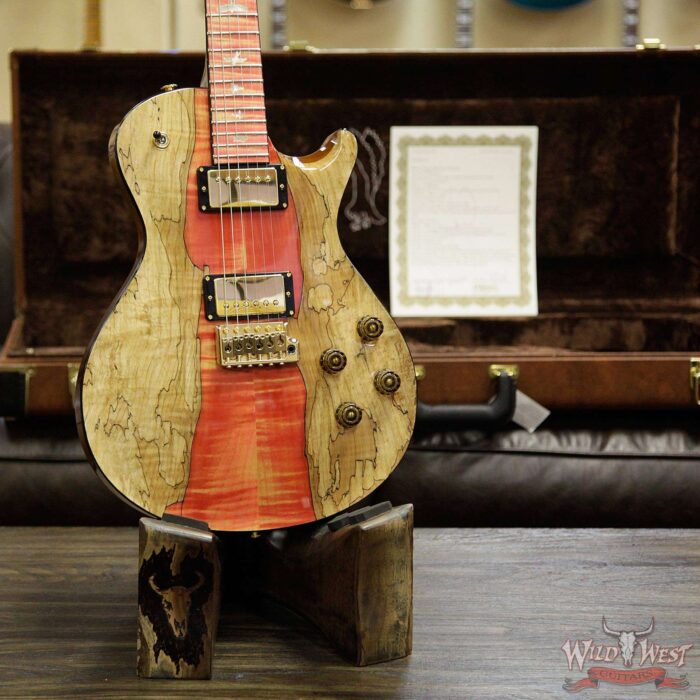 PRS Private Stock #8058 McCarty Singlecut 594 Tremolo Flame / Spalted Maple Top Natural with Blood Orange Center - Image 13