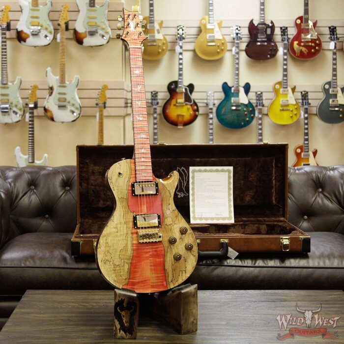 PRS Private Stock #8058 McCarty Singlecut 594 Tremolo Flame / Spalted Maple Top Natural with Blood Orange Center - Image 12
