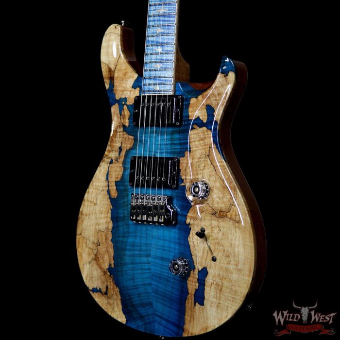 PRS Private Stock #8129 Custom 24 l Flame / Spalted Maple Flame Neck and Board Faded Aquamarine - Image 2