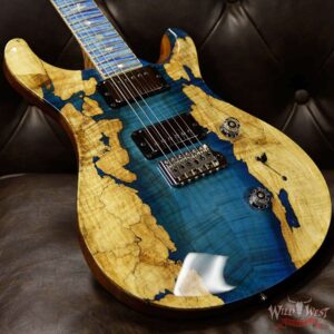 PRS Private Stock #8129 Custom 24 l Flame / Spalted Maple Flame Neck and Board Faded Aquamarine - Image 13
