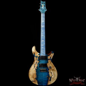 PRS Private Stock #8129 Custom 24 l Flame / Spalted Maple Flame Neck and Board Faded Aquamarine - Image 4
