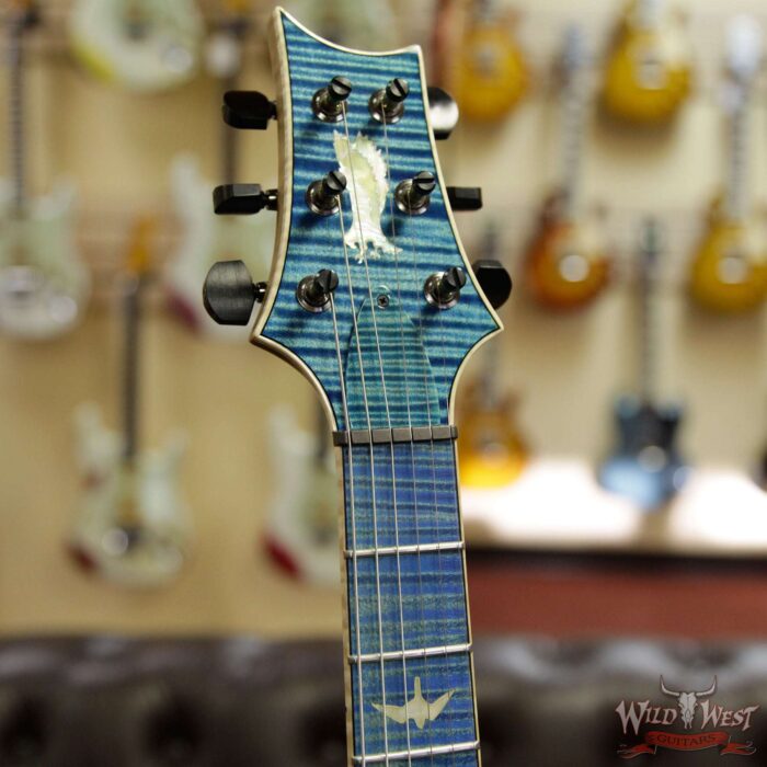 PRS Private Stock #8129 Custom 24 l Flame / Spalted Maple Flame Neck and Board Faded Aquamarine - Image 7