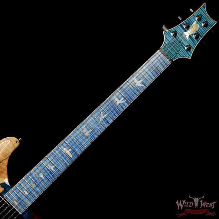 PRS Private Stock #8129 Custom 24 l Flame / Spalted Maple Flame Neck and Board Faded Aquamarine - Image 8