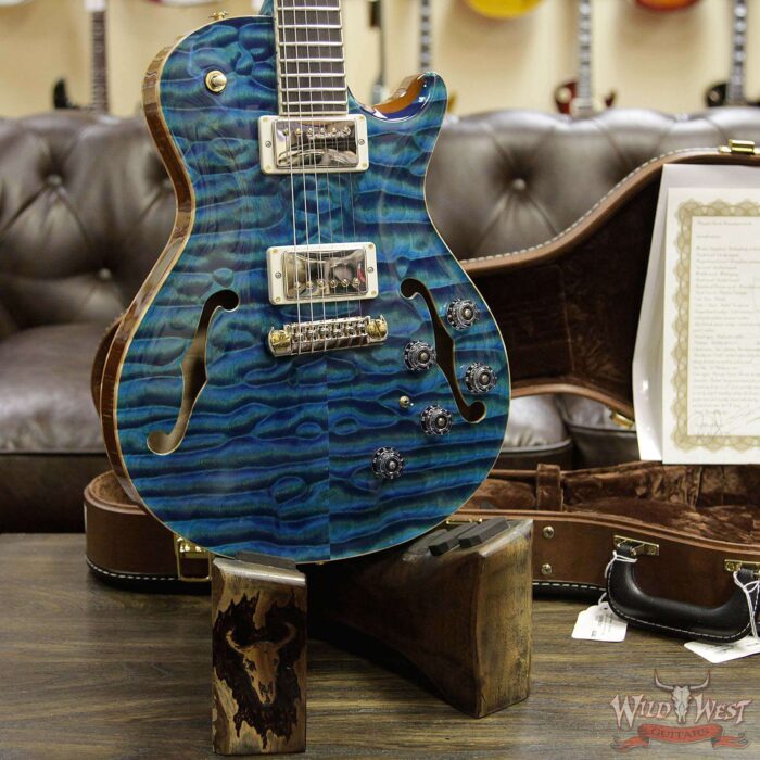 PRS Private Stock #8130 Hollowbody II Singlecut 594 Piezo Brazilian Rosewood Board Faded Turquoise - Image 12