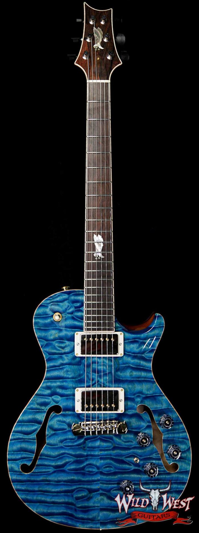 PRS Private Stock #8130 Hollowbody II Singlecut 594 Piezo Brazilian Rosewood Board Faded Turquoise - Image 1