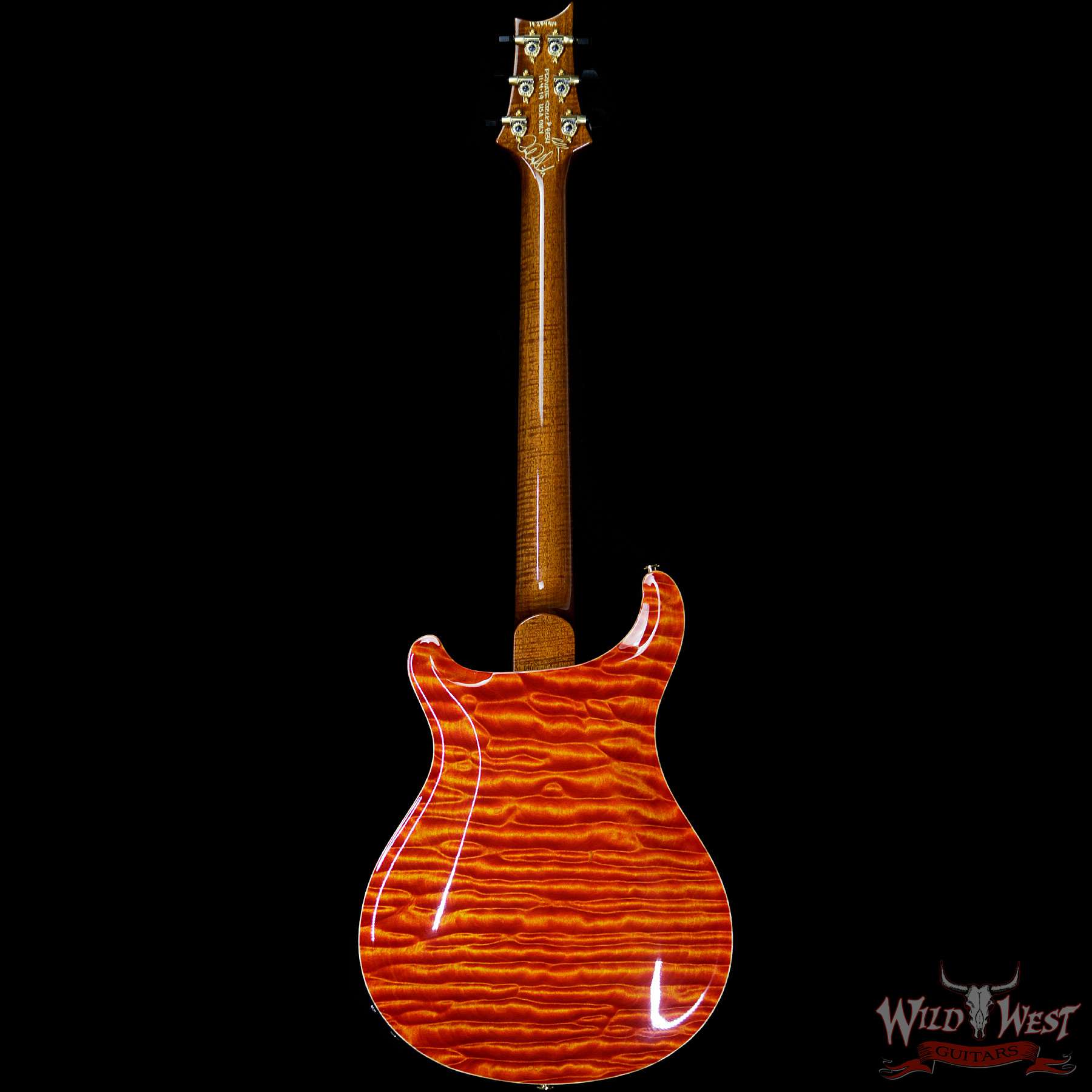 prs-ps8134-hb2-santanaorange-284914-b__wwg.jpg PRS Private Stock #8134 Hollowbody II Piezo Quilted Maple Top & Back Brazilian Rosewood Board Santana Orange - Image 5
