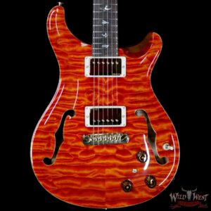 PRS Private Stock #8134 Hollowbody II Piezo Quilted Maple Top & Back Brazilian Rosewood Board Santana Orange - Image 3