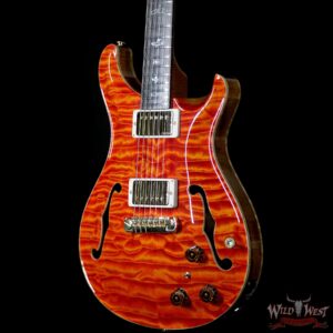 PRS Private Stock #8134 Hollowbody II Piezo Quilted Maple Top & Back Brazilian Rosewood Board Santana Orange - Image 2