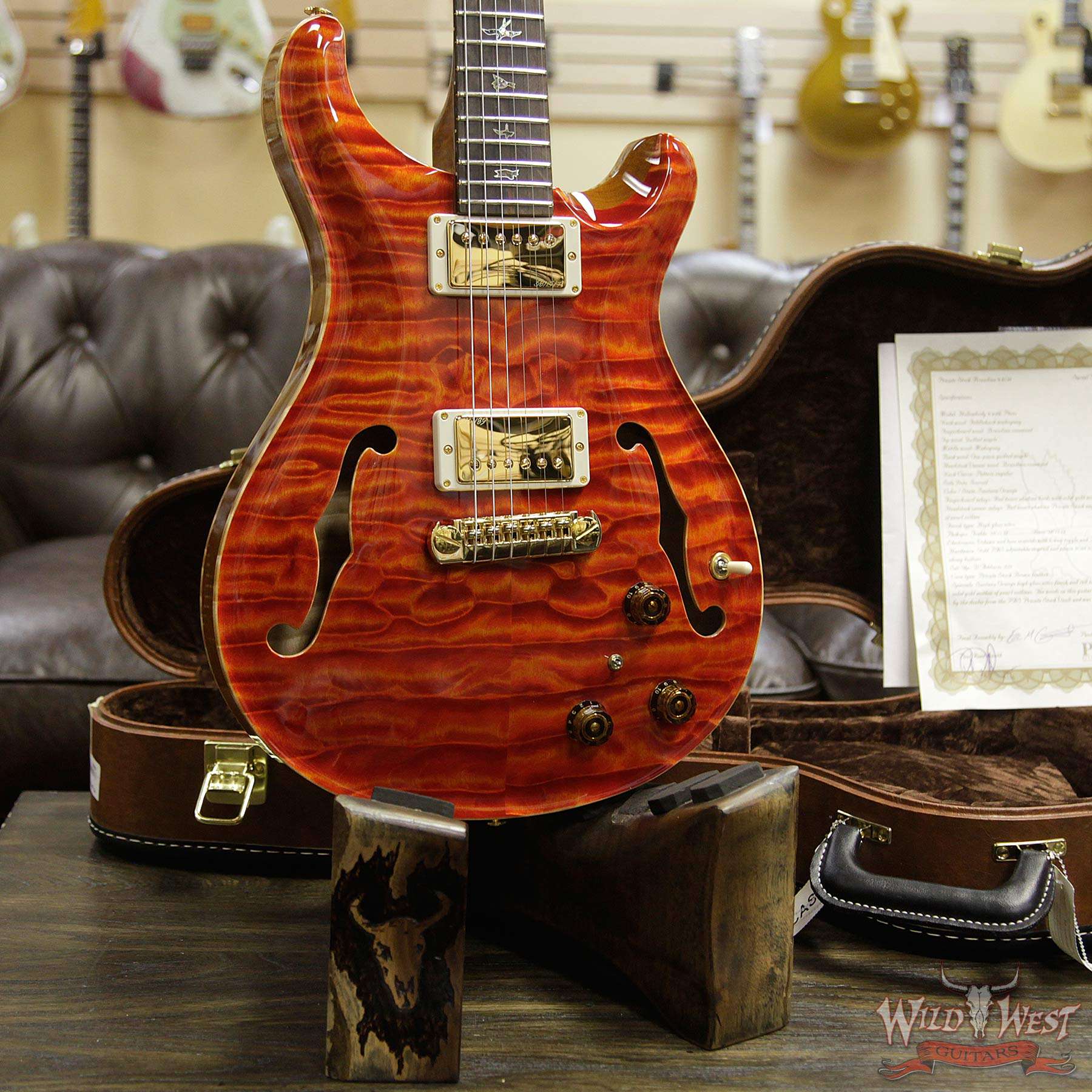 prs-ps8134-hb2-santanaorange-284914-d2__wwg.jpg PRS Private Stock #8134 Hollowbody II Piezo Quilted Maple Top & Back Brazilian Rosewood Board Santana Orange - Image 12